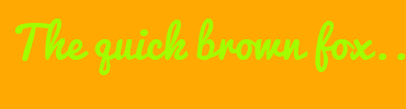 Image with Font Color A2FF00 and Background Color FFA902